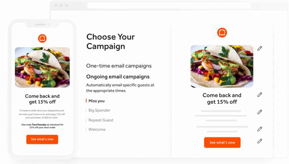 Choosing templates for email campaign in Toast.